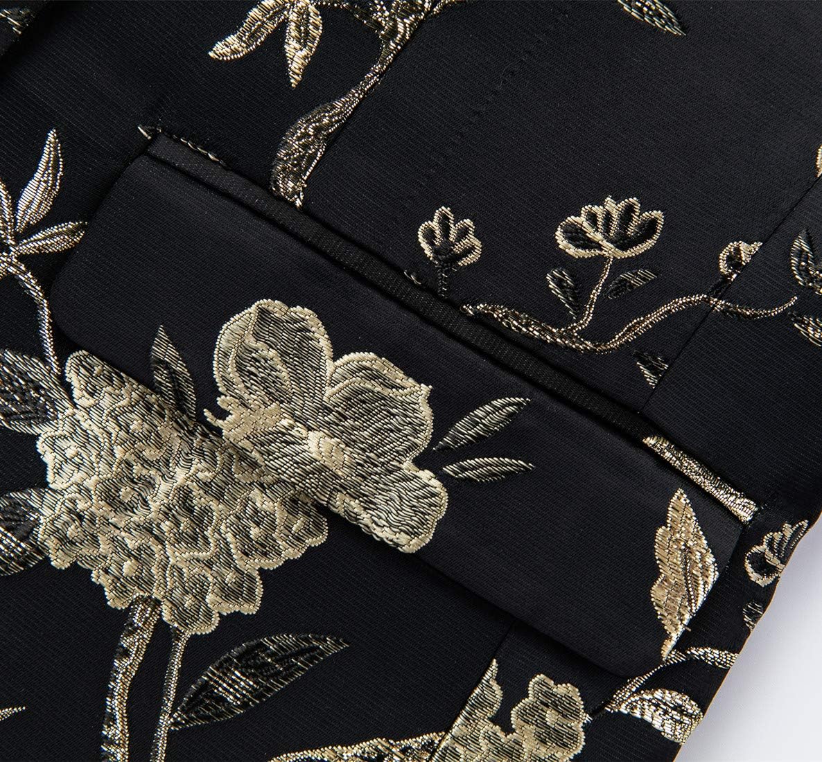 MOGU Mens Metallic Jacquard Blazer Slim Fit Elegant Tuxedo Suit Jacket for Daily Prom Party - Image 3