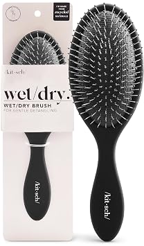Kitsch Wet Dry Brush Detangler Hair Brush for Women - Flexi Black