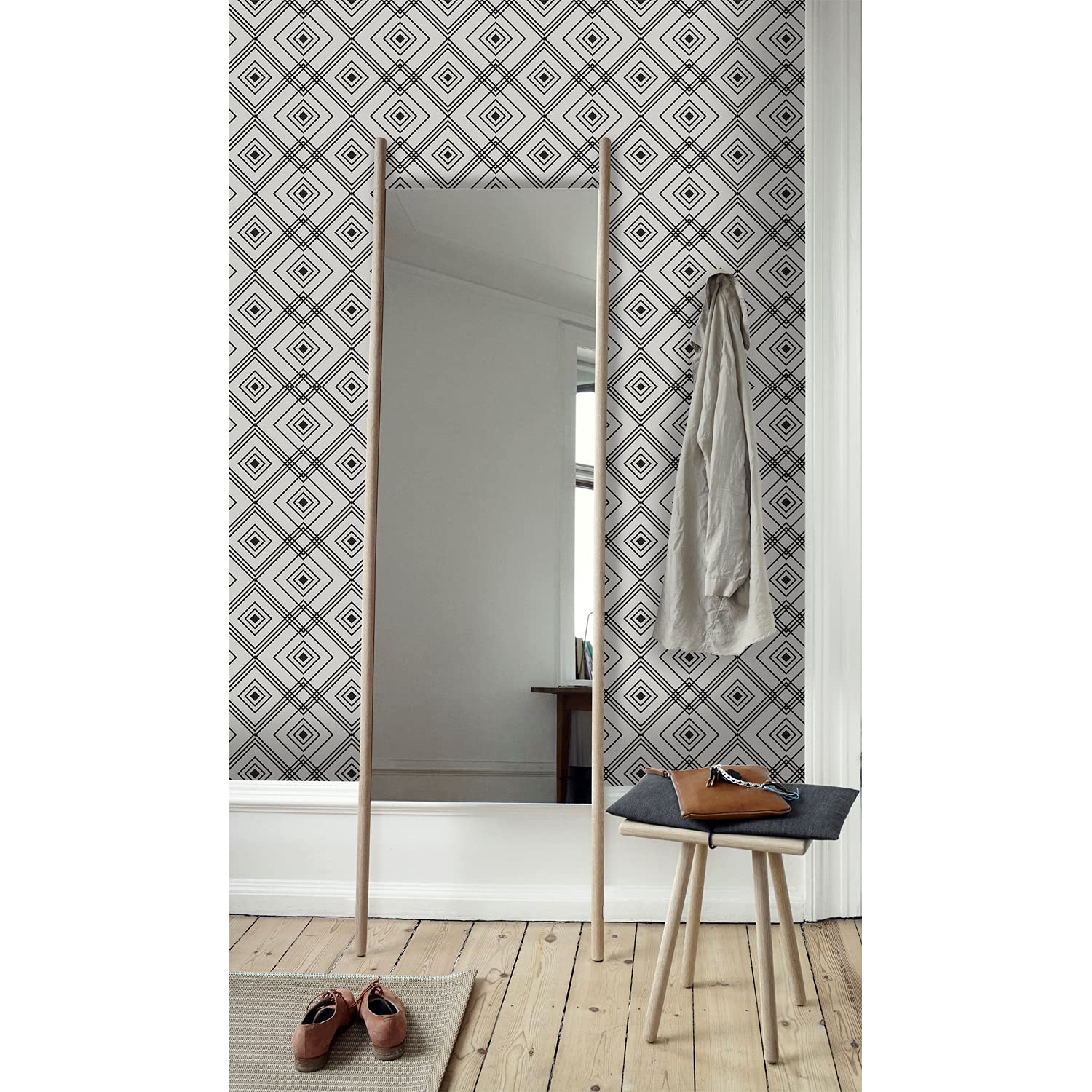 Papier peint chambre et salon au design photo géométrique 152x104
