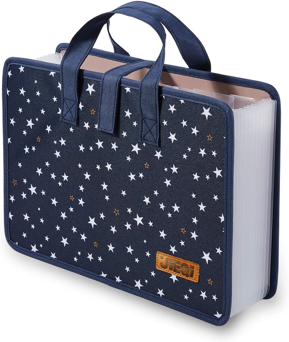 Expanding File Folder Document Organizer, 13 Pockets A4 Size Accordion with Handle, Blue