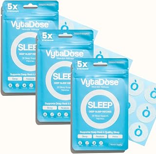 Natural DEEP Sleep Patches for Adults | 5X Extra Strength Sleep Patch: 8-Hour Time-Release Formula | Sleepy Stickers with Ashwagandha, Magnesium, Passionflower, Valerian Root, Lemon Balm & Chamomile
