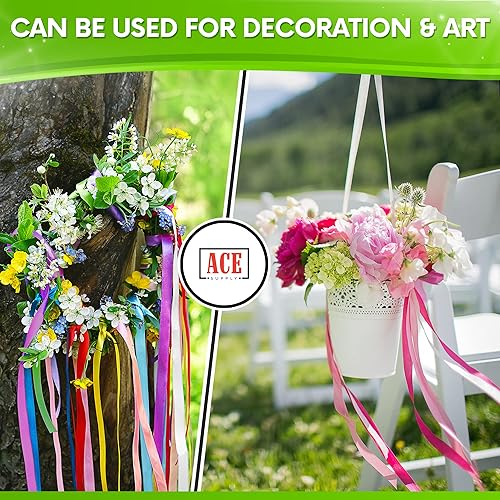 Miniatura 20 de ACE Supply Cinta de señalización de colores surtidos, paquete de 12 – Cinta de levantamiento no adhesiva – 1.5 pulgadas de ancho, 150 pies de largo