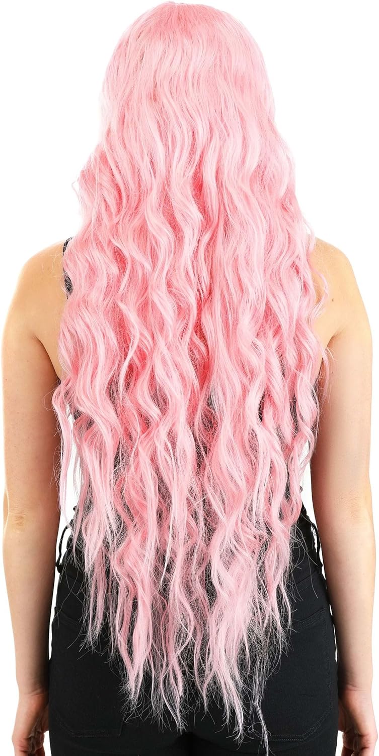Fun Costumes Women's Black and Red Long Wavy Wig