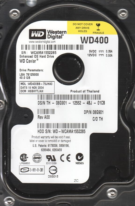 Western Digital – WD400BB-75JHA0, DCM HSBHYTJAH, Western Digital 40GB IDE 3.5 