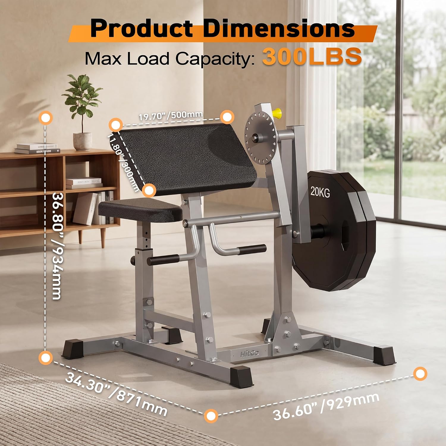 Preacher Curl Bench for Biceps & Triceps Training, Adjustable Arm Curl Bench Compatible with 1” & 2” Weight Plates, Bicep Curl Bench for Strength Training