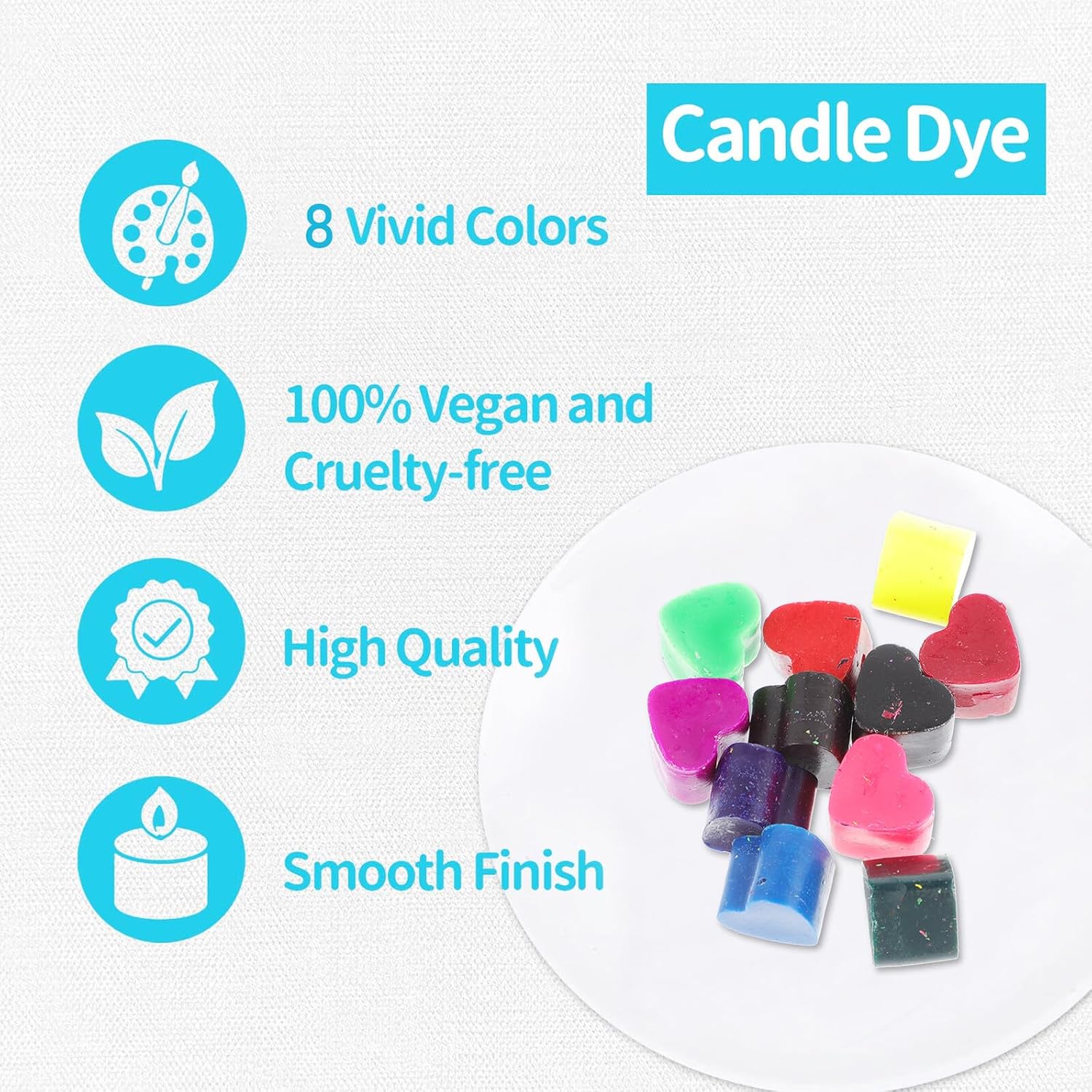 NUOBESTY 11pcs Candle Wax Dye Chips for DIY Candle Making Safe Multi-Color Wax Colorants for Paraffin Soybean Beeswax More Easy to Dissolve