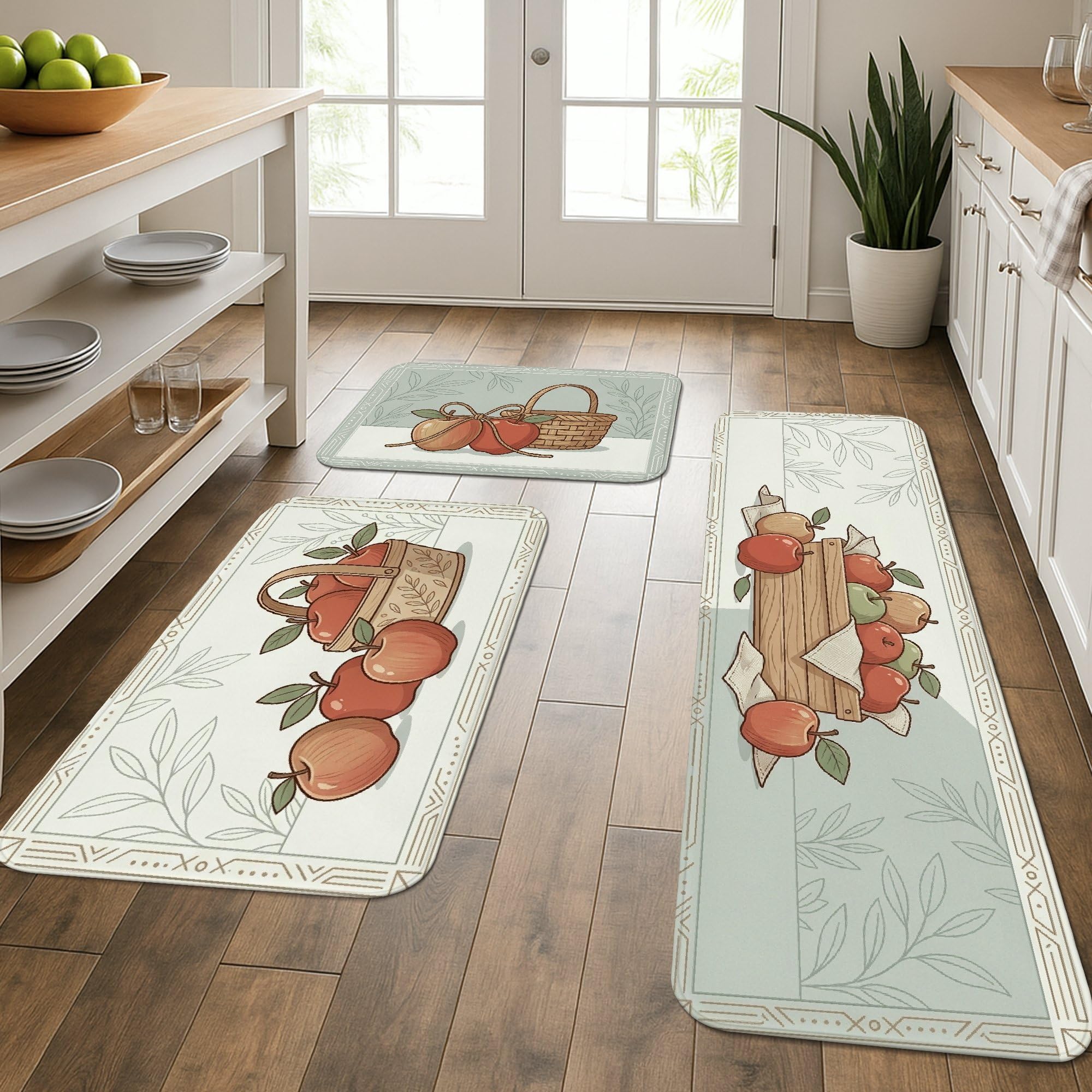 Tapis de sol rembourré de qualité supérieure au style rustique vert