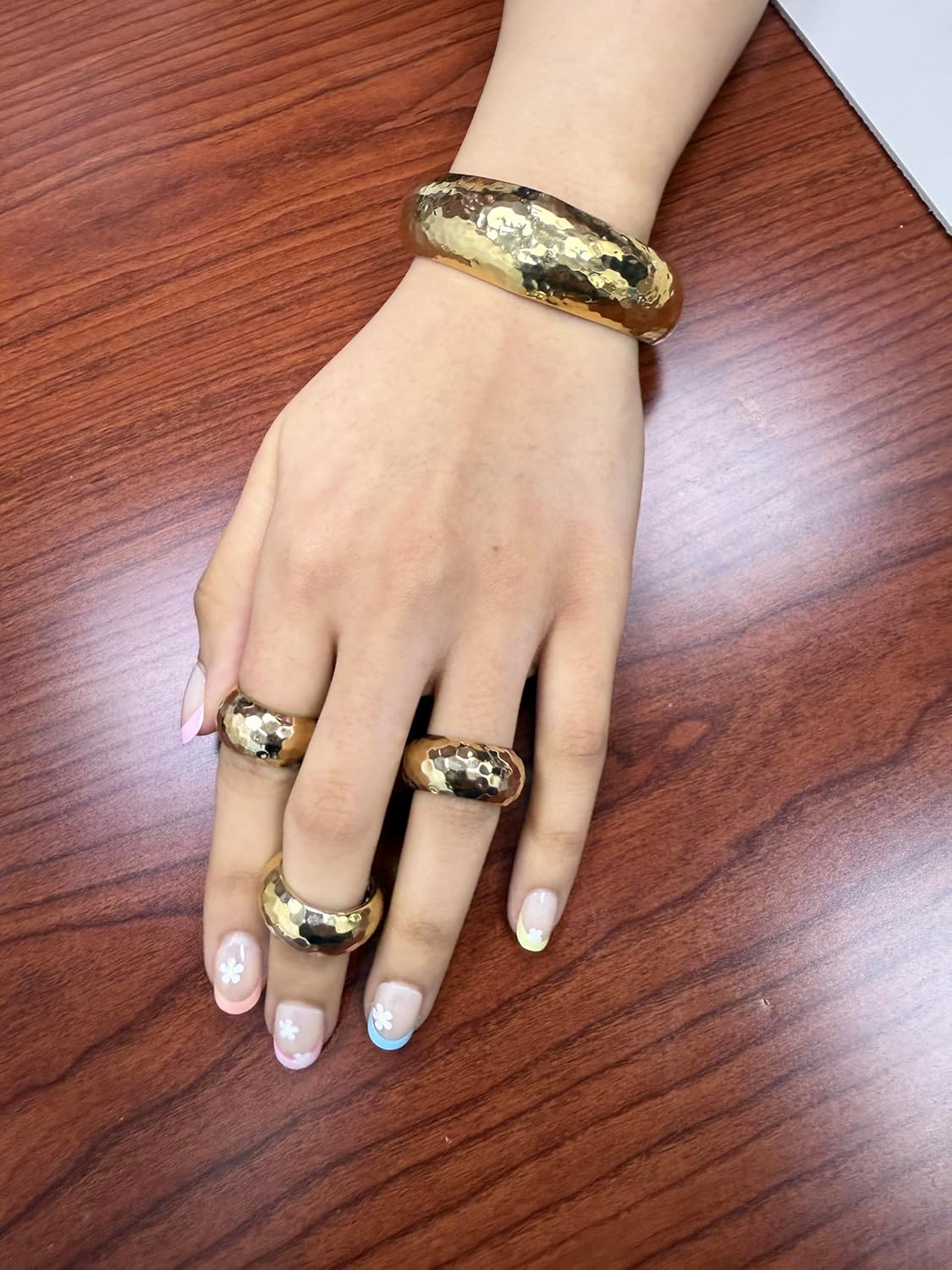 Mothers Day Gifts for mom Gold Over Sterling Silver Three micron Round Dome Band Ring