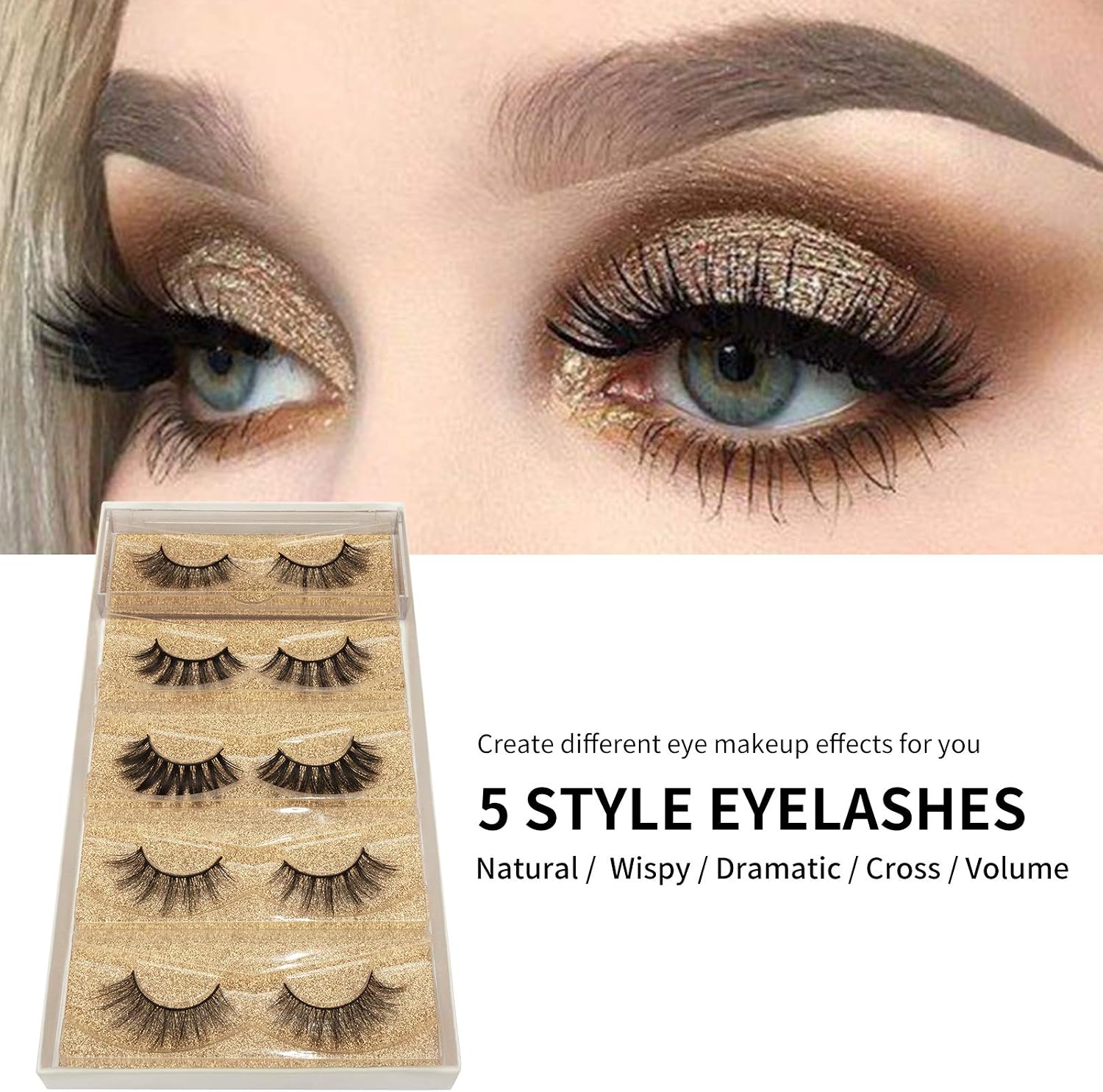 DYSILK Wispy Fluffy False Eyelashes 5 works - Image 5