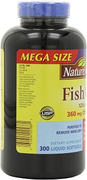 Nature Made 1200mg of Fish Oil, 2400 per Serving, 360mg of Omega-3, 300 Softgels, 300 Count (Pack of 1)