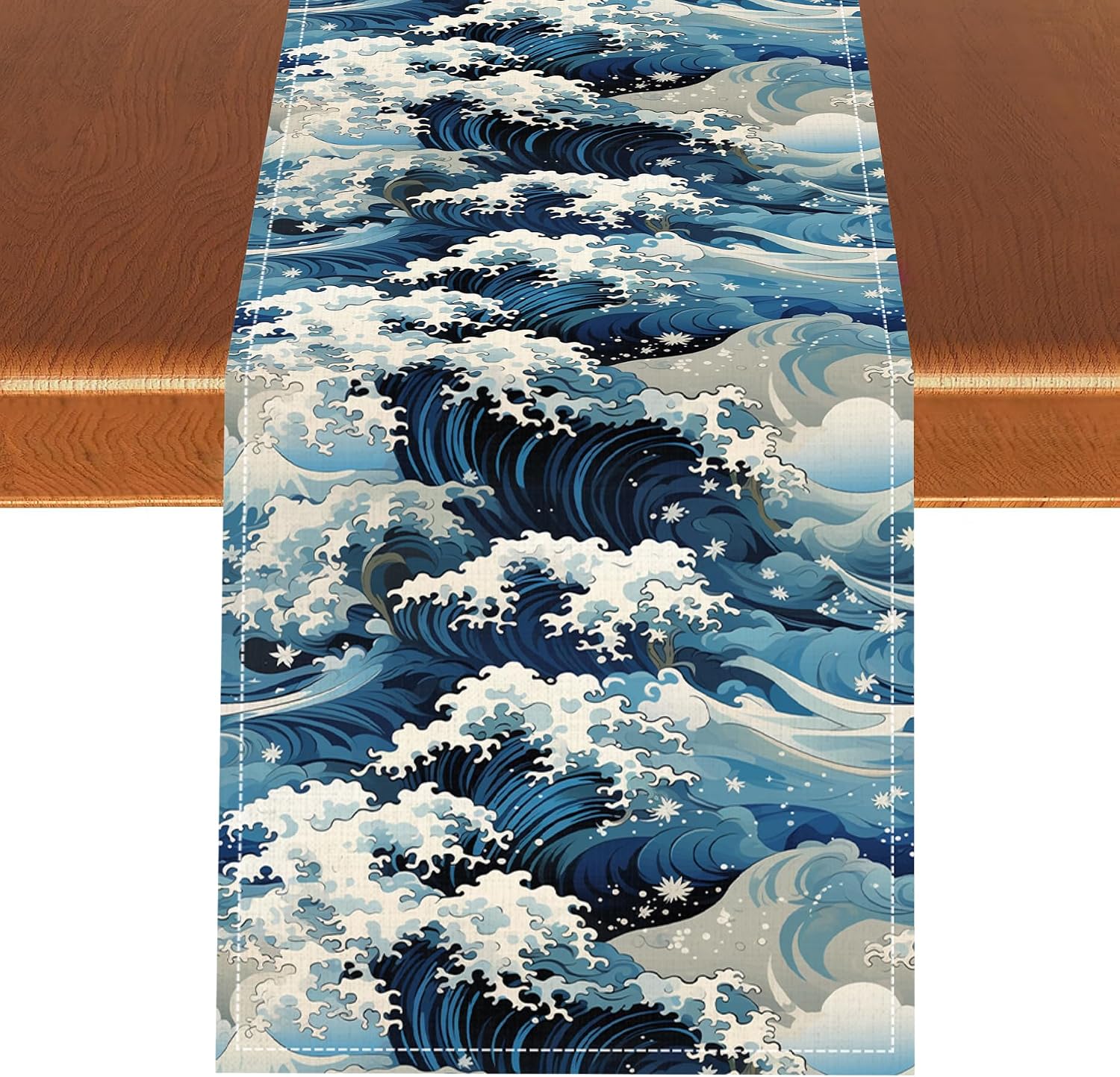 Japanese Table Runner, Retro Crane Traditional Vintage Asian Oriental Inking Painting Eastern Landscape Nature Print Chinese Table Runner for Home Party Kitchen Dining Table Wedding Party Decor, 13x90