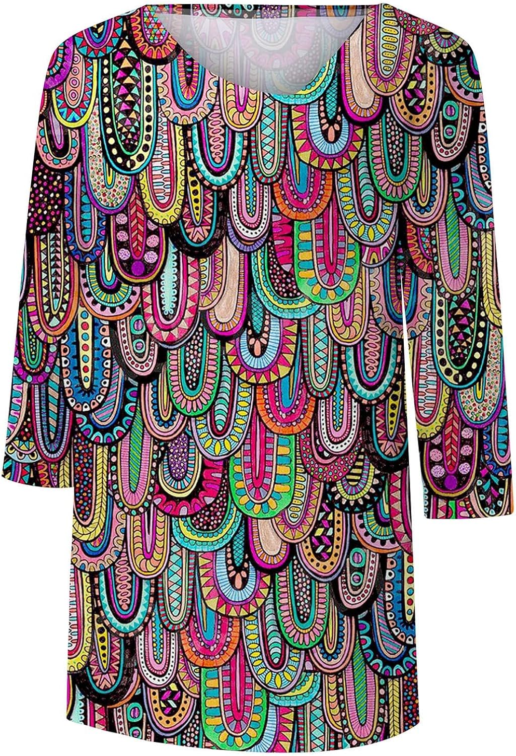 Vista 2 de Womens Spring Tops 34 Sleeve Size Large X for Women 2023 Women Top Shirt Casual Skew V Neck Long Sleeve Elega