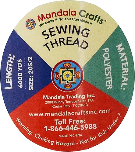 Vista 53 de Mandala Crafts - Hilo de coser multiusos de poliéster para máquina de coser de sarga, sobrehilado, acolchado Beige