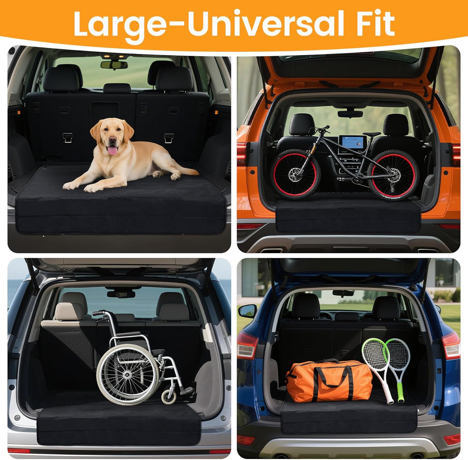 Large Bumper Guard for Cars,38 x25 inches Car Rear Bumper Protector Guard, Foldable Universal Protector for Cars, SUVs, Trucks, Prevents Scratches While Unloading and Loading, Black
