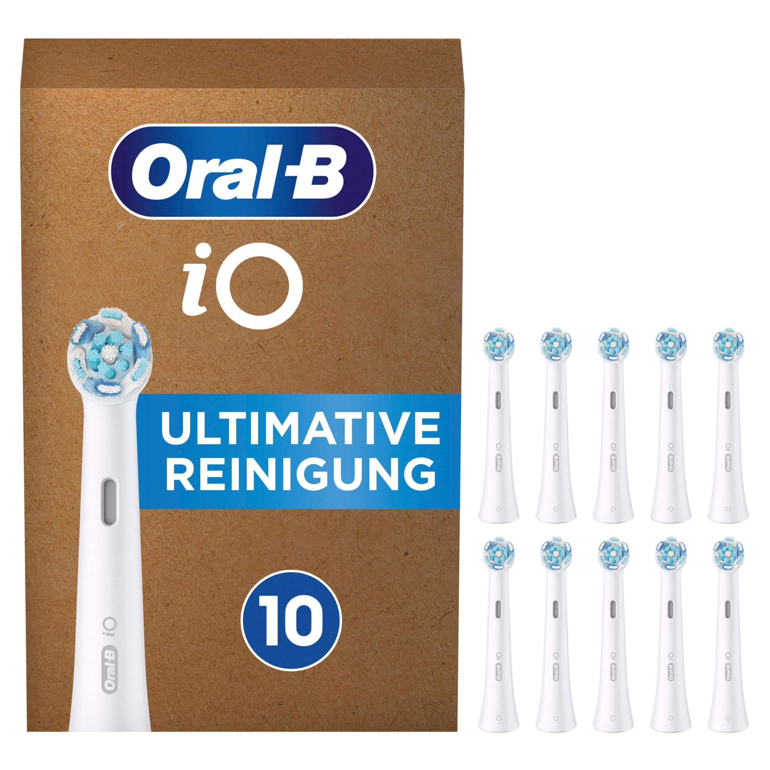 Oral-B iO Ultimative Reinigung Aufsteckbürsten für elektrische Zahnbürste, 10 Stück, ultimative Zahnreinigung, Zahnbürstenaufsatz für Oral-B Zahnbürsten, briefkastenfähige Verpackung