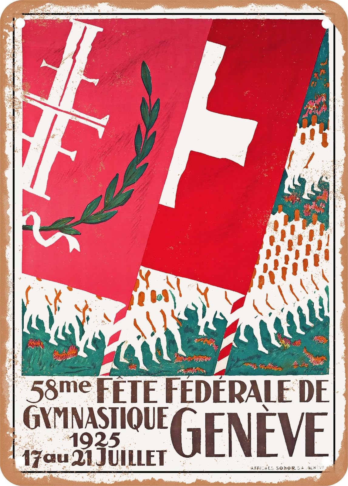 METAL SIGN - 1925 58th Federal Gymnastics Festival in Geneva Vintage Ad home decor
