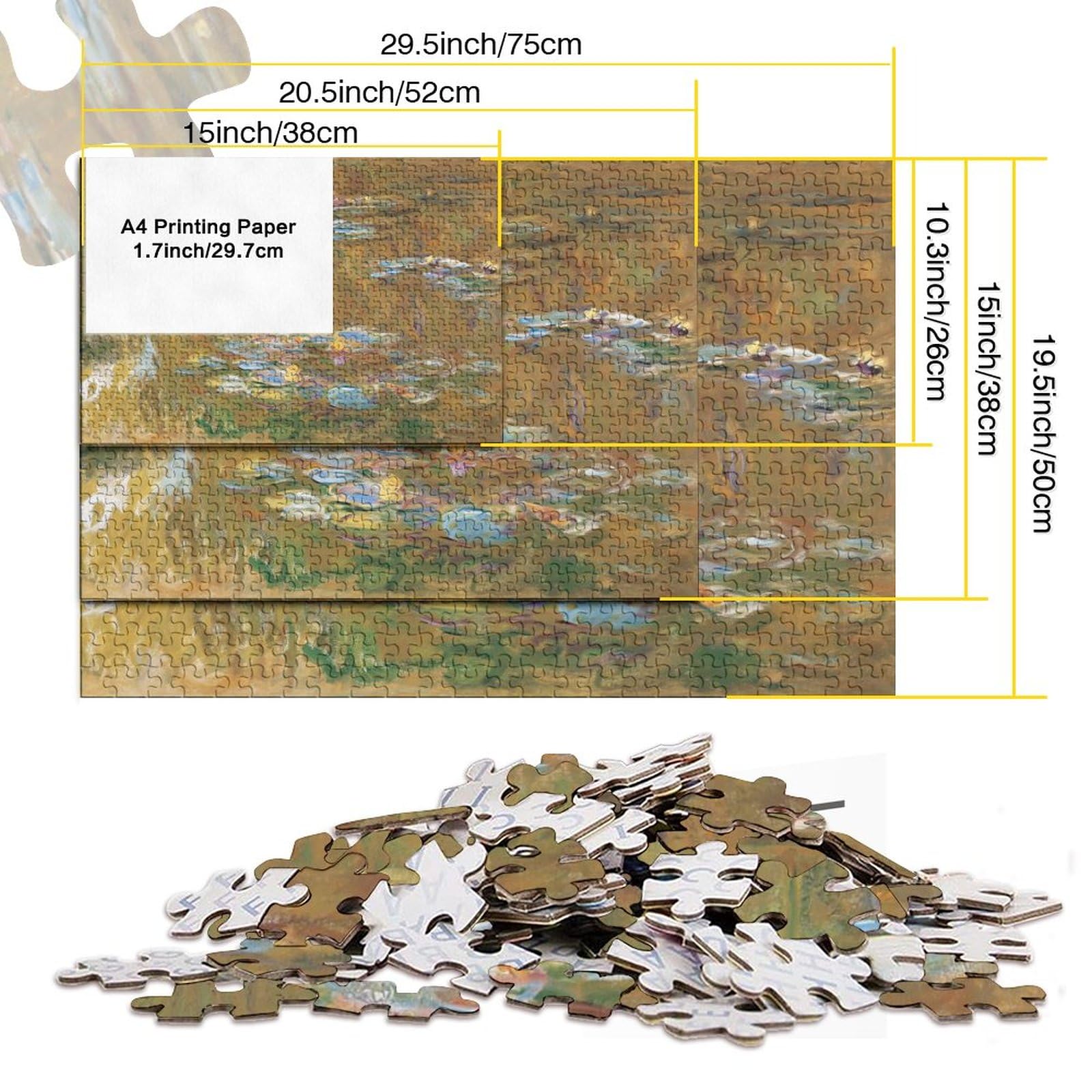Puzzle De 1000 Piezas – Pinturas Famosas De Claude Monet, Réplica De Museo Con Póster Incluido Y Apoyo De Piezas Faltantes
