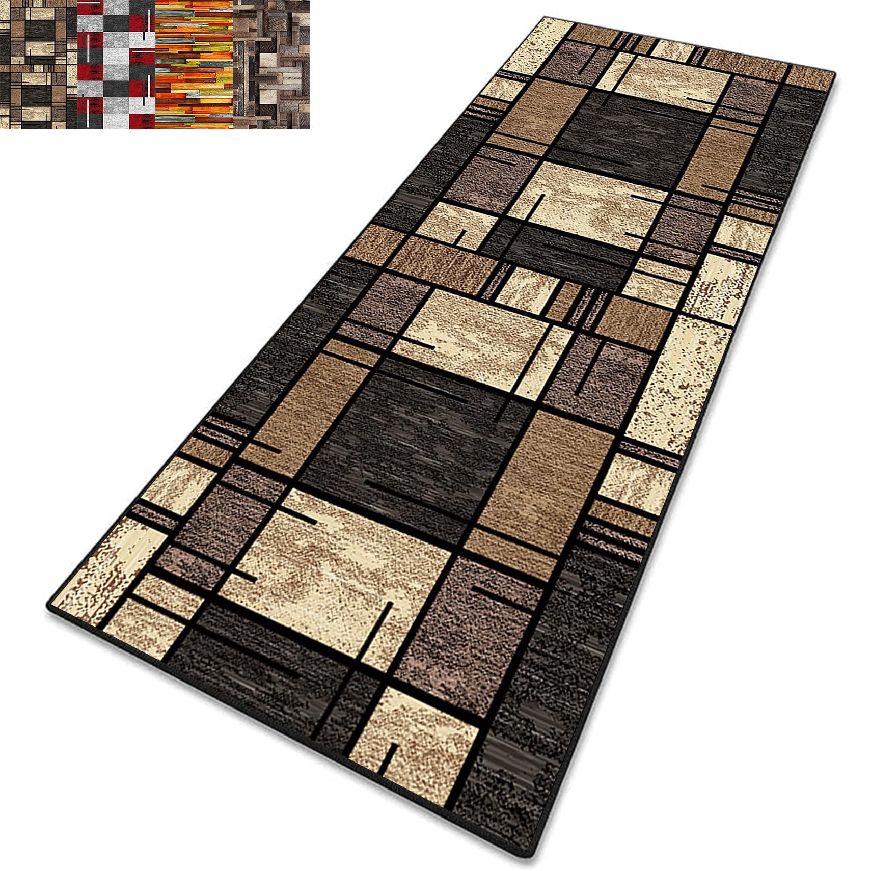 Alfombra de cocina 82x280 cm lavable y antideslizante con textura suave
