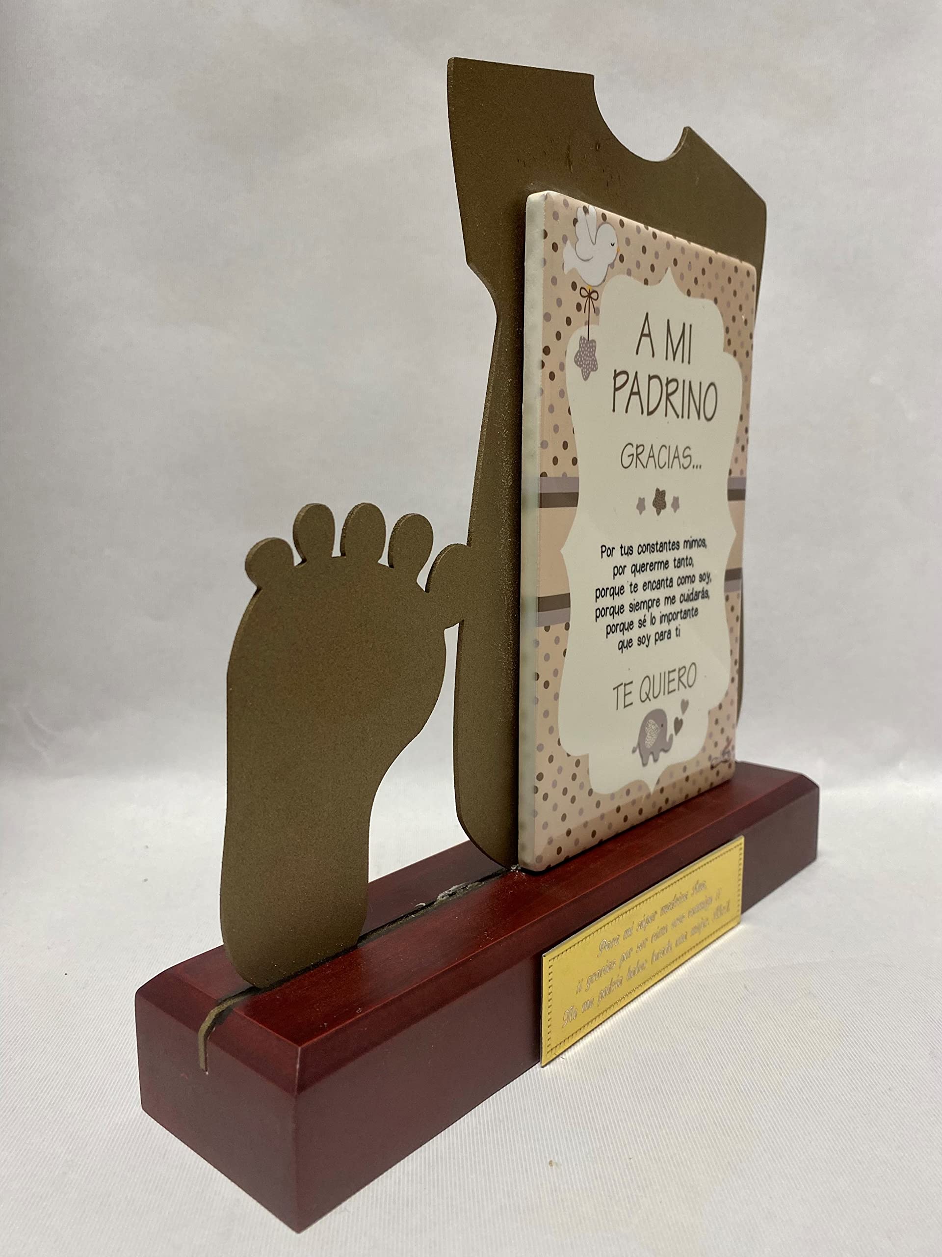 Regalo para Padrino de niño niña Bautizo Personalizado Figura Original de Metal con dedicatoria
