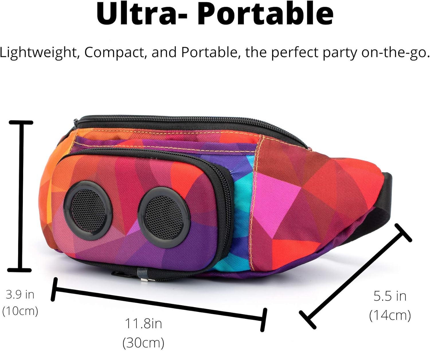 The #1 Fannypack with Speakers. Bluetooth Fanny Pack for Parties/Festivals/Raves/Beach/Boats. Rechargeable, Works with iPhone & Android. #1 (Retro)