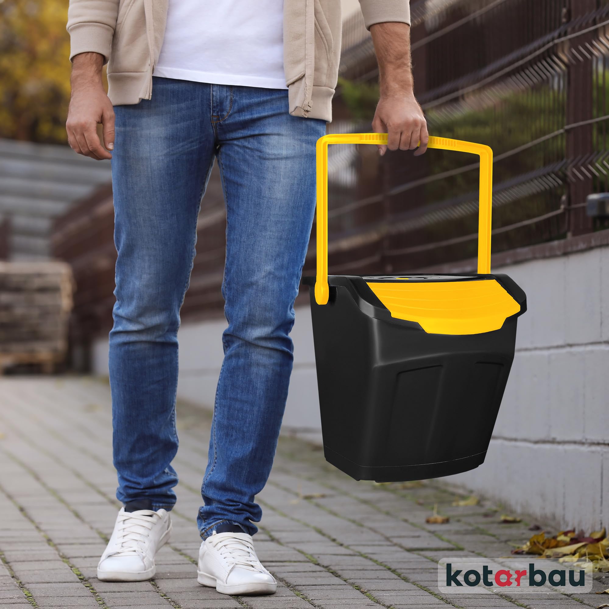 KOTARBAU® Mülltrennsystem Mülleimer Küche 4 Fächer Abfalleimer Deckel Plastik Küchenabfalleimer Küchenmülleimer Recycling System Trennsystem Müllsystem Dustbin Mülltrennung Eimer Mülltrennsysteme