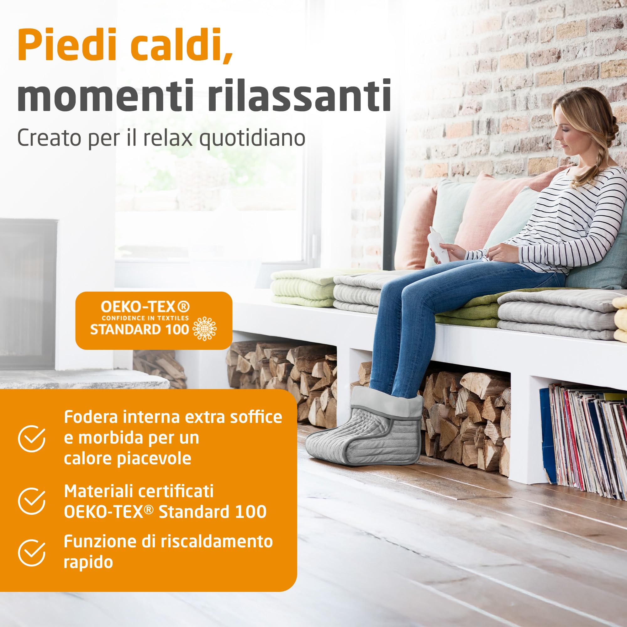 medisana Fws Scaldapiedi, Coperta Riscaldata per i Piedi, Interno Soffice e Lavabile, Spegnimento Automatico, Protezione Contro il Surriscaldamento, Fino al Numero di Scarpe 46