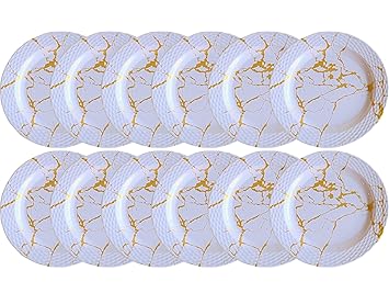 Paulsons Hospitality Melamine Round White Full Size Printed Dinner Plates (Set of 6Pc, Size : 11Inches)