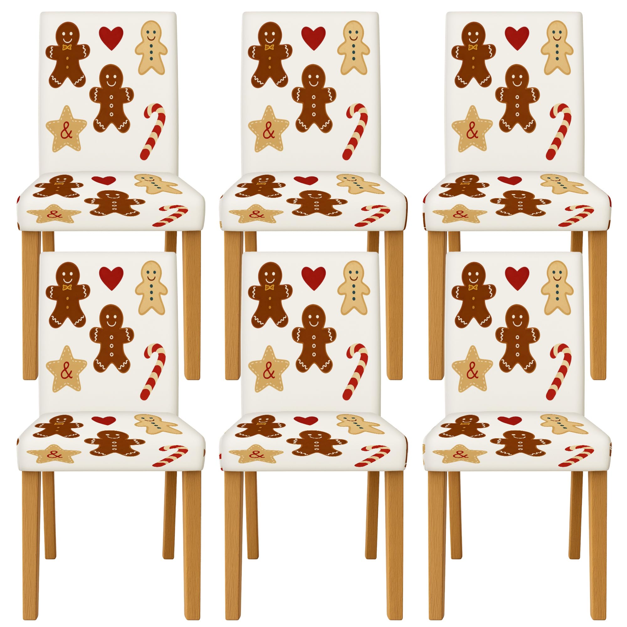Housse de chaise extensible en élasthanne lavable pour salle à manger et cuisine (Lot de 6)