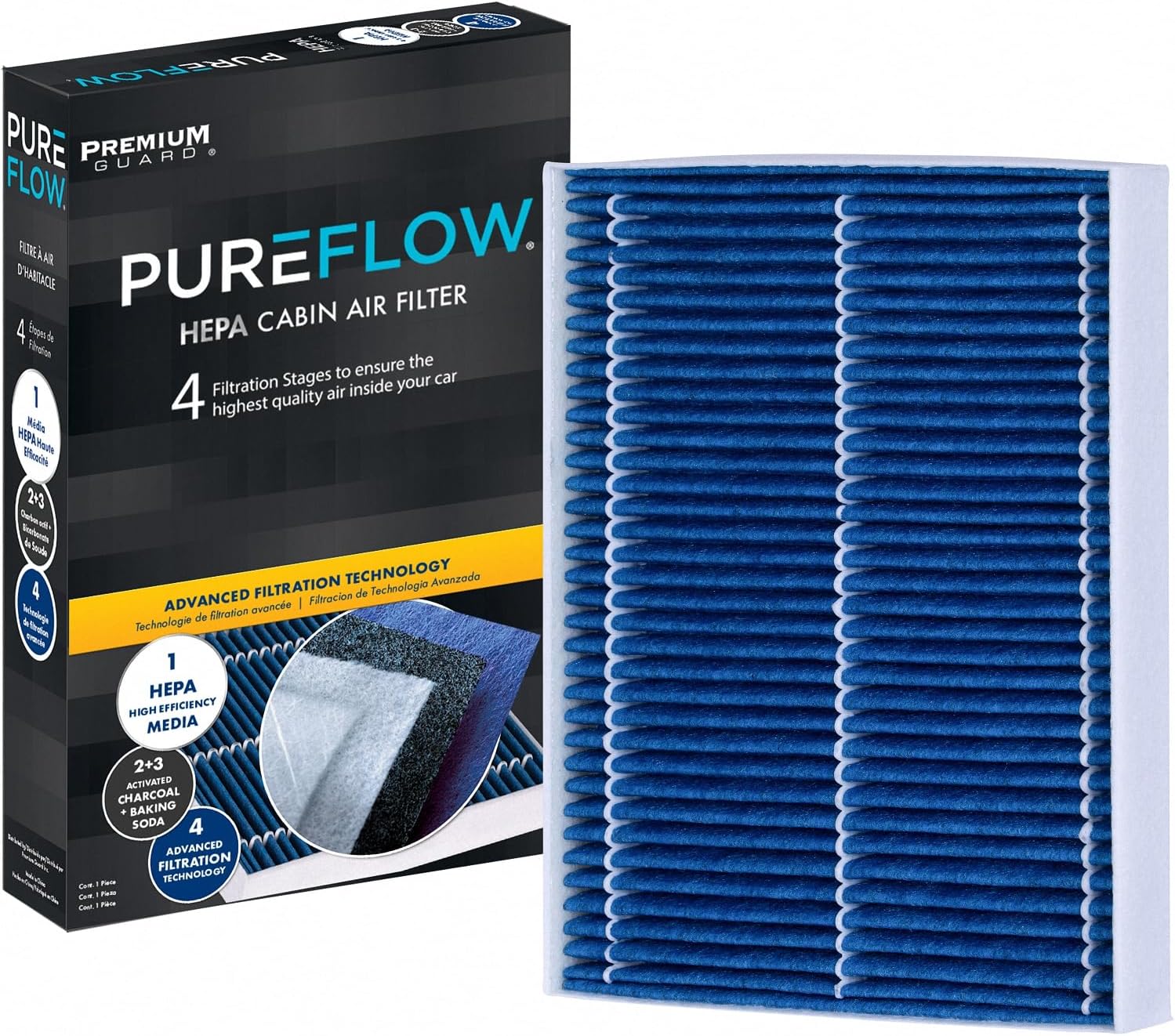 PureFlow HEPA Cabin Air Filter PC4068HX | Fits 2011-2019 Ford Explorer, 2009-2019 Taurus, Flex, 2019-2023 Chevrolet Aveo, 2013-2019 Ford Police Interceptor Utility, 2010-2016 Lincoln MKS