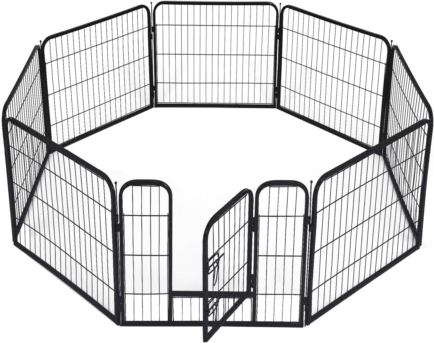 BestPet Pet Playpen 8 Panel Indoor Outdoor Folding Metal Protable Puppy Exercise Pen Dog Fence,24",32",40" (32", Hammigrid)