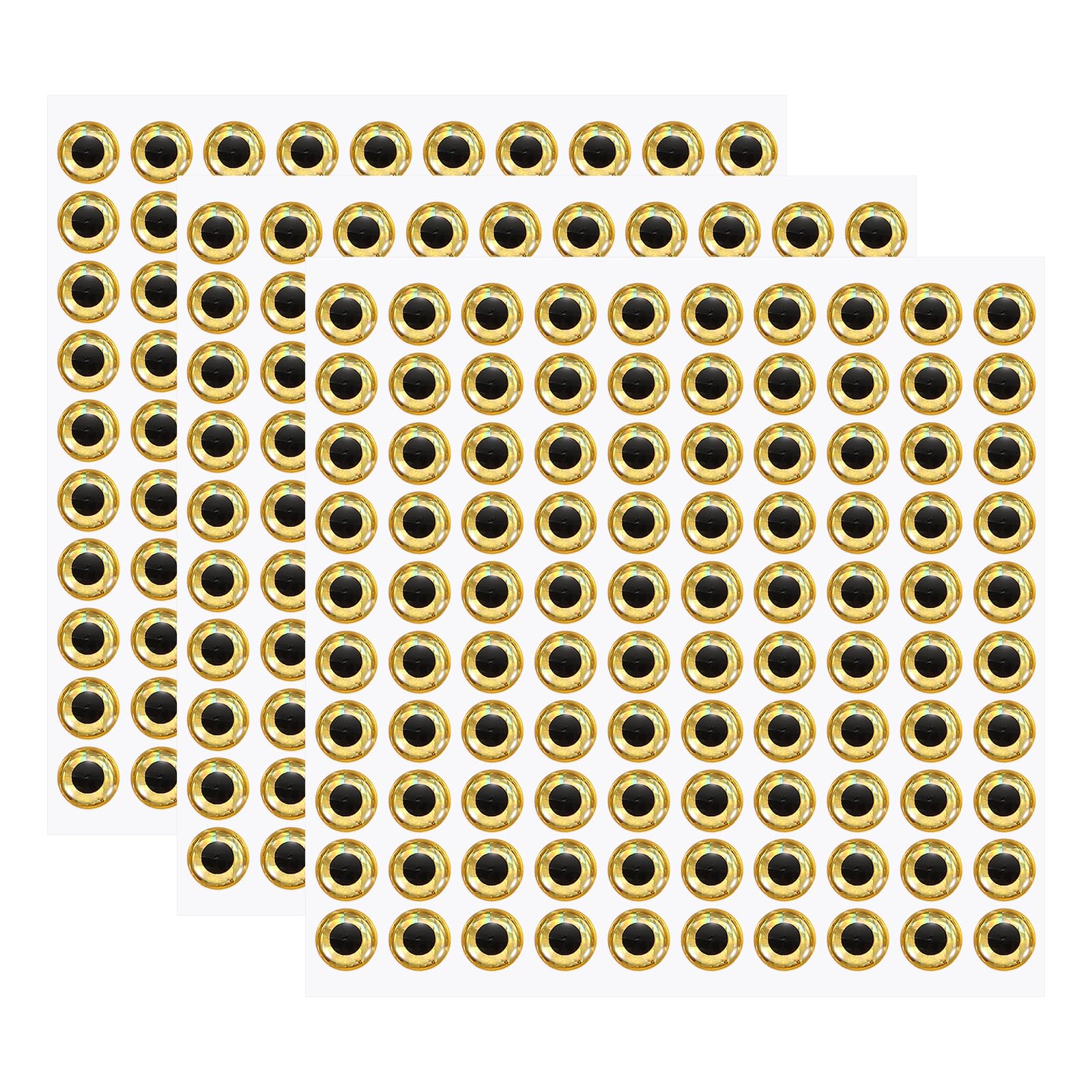YELARXI Fish Eyes for Lures Making, 3D Eyes Fly Tying Materials Lures, Artificial Fishing Baits 9mm & 300 Pcs & Yellow -Fit for (Fish Bait/Fly Tying Streamers/Crafts)