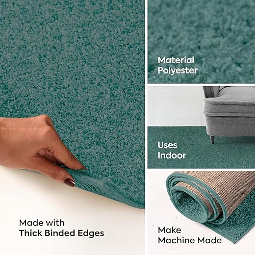 Miniatura 5 de Alfombra de color sólido para mascotas, respetuosa con el medio ambiente., Polipropileno, Verde azulado