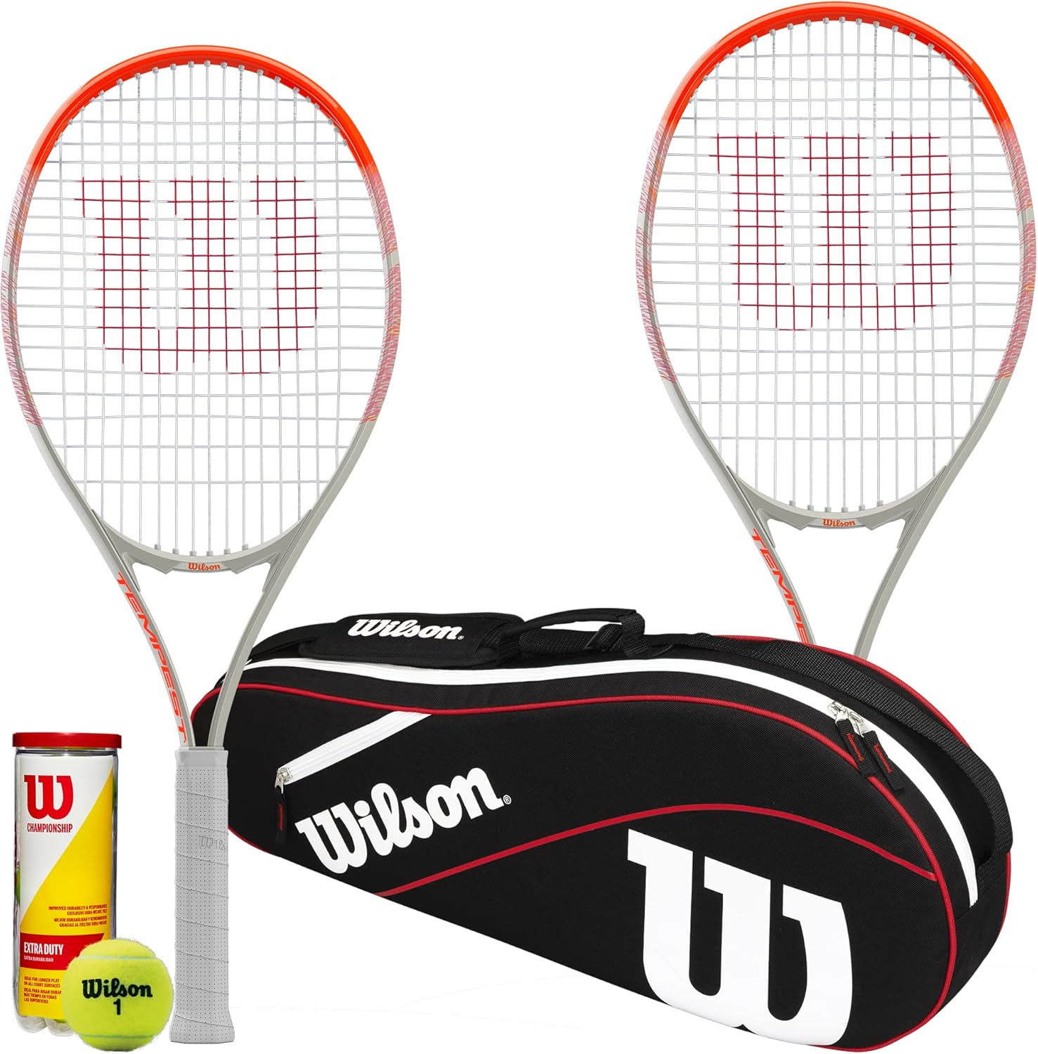 Wilson Tempest 112 Tennis Racket, Carry Bag & 3 Wilson Championship