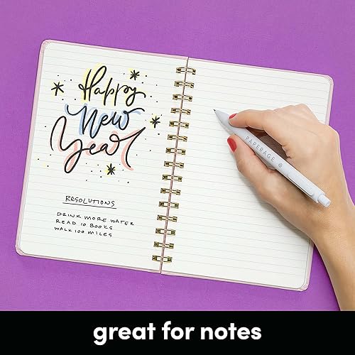 Miniatura 6 de PAPERAGE Cuaderno de diario en espiral forrado (pintado floral), 160 páginas, tamaño mediano de 5.5 x 8 pulgadas, papel grueso de 3.53 ozm, tapa