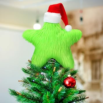 9.84" Christmas Tree Topper, Plush Christmas Tree Star