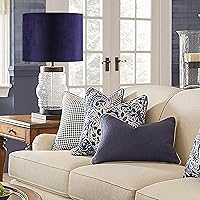 Vista 7 de Pantalla de lámpara de tambor de terciopelo azul oscuro, pantalla moderna de 13 pulgadas superior x 13 pulgadas inferior x 10 pulgadas de alto