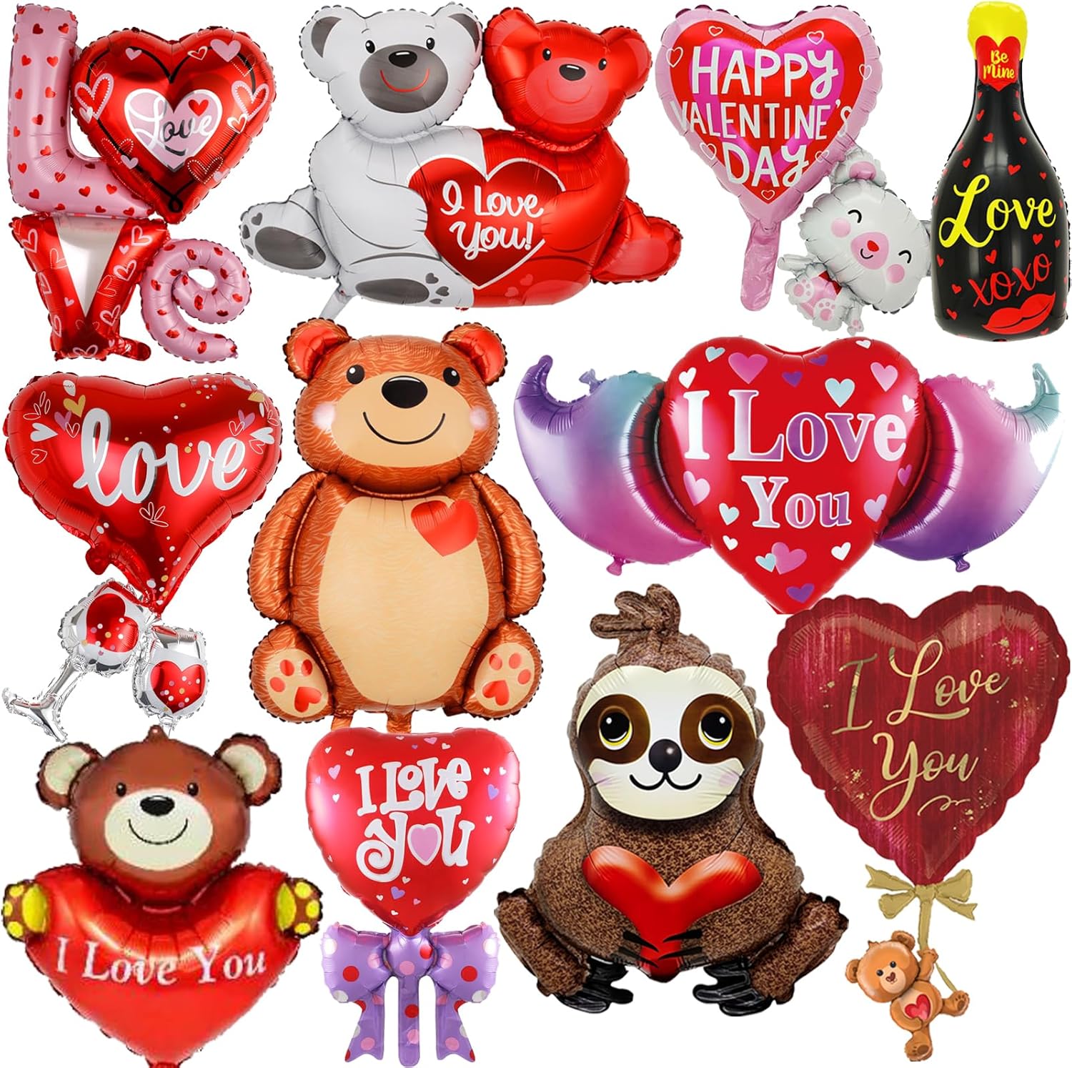 Valentines Day Foil Balloons Party Decorations, Love Bear