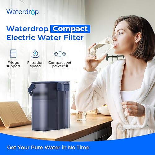 Miniatura 2 de Waterdrop Jarra eléctrica compacta de filtro de agua, dispensador, 200 galones, filtro de agua de larga duración 5 veces para refrigerador, NSFANSI