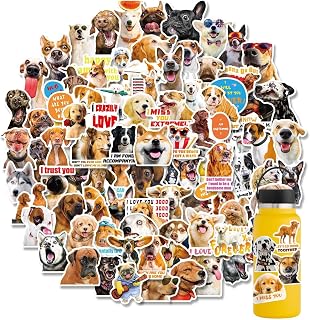 狗用贴纸 100张防水乙烯基贴纸水瓶、滑板、笔记本电脑、行李箱、手机、彩色贴纸袋女孩青少年 (狗)