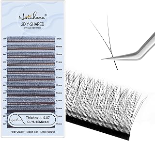 2D Y Lash Extensions 0.07 C Curl 9-15mm Mix Premade Fan Black