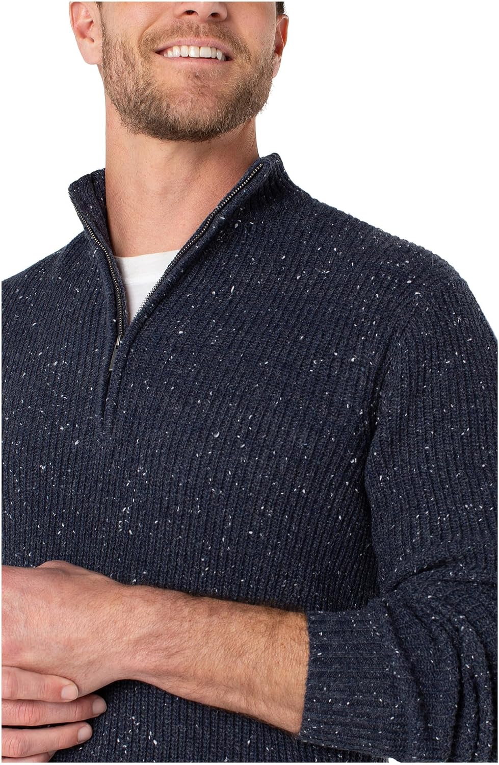 Liverpool Los Angeles Donegal Rib 1/4 Zip Sweater