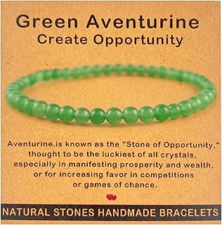 Handmade 4mm Gemstone Bracelet for Women - Positive Energy & Healing Crystal Jewelry for Anxiety Relief, Chakra Balance, Meditation. Meaningful Gift for Her, Mom, Wife, Friend
