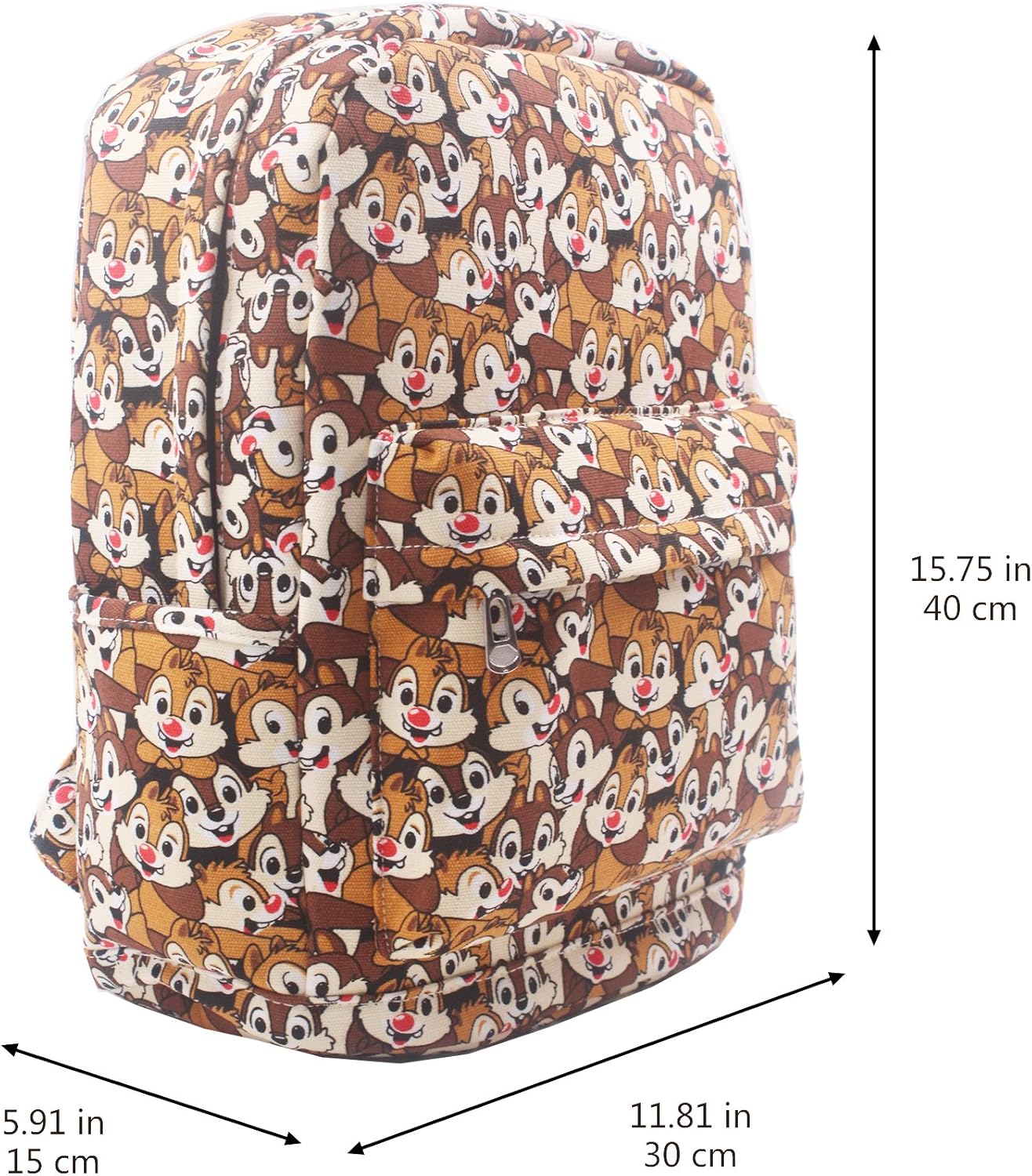 Finex Brown Chipmunk Friends Canvas Backpack Casual Daypack with 15 in Laptop Storage Compartment