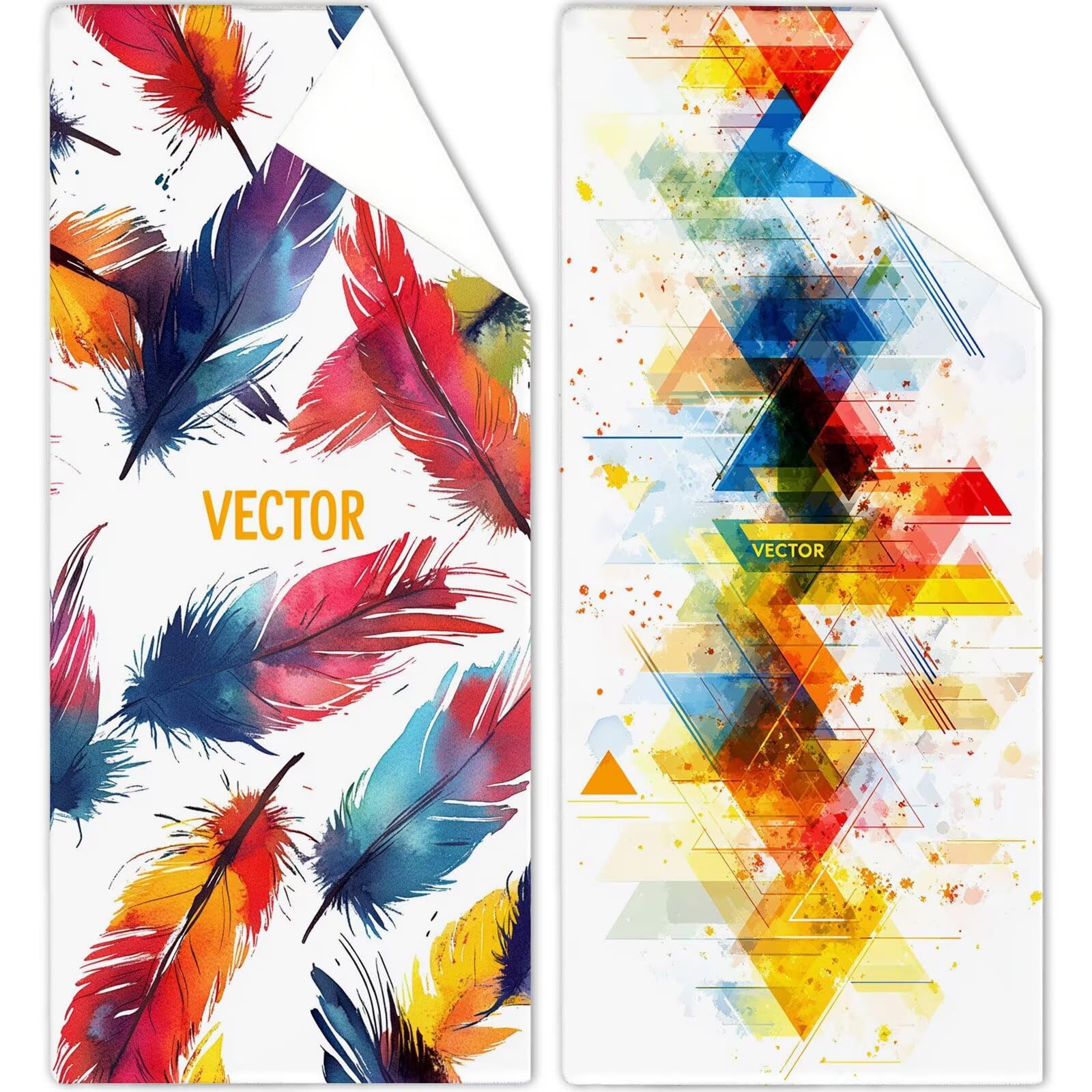 Mikrofaser Strandtuch 100x200cm, Feder Strandtuch Traum Saunahandtuc 2 Stück Stranddecke Sandfrei, Schnell Trocknendes, Saugfahiges Strandmatte Sporthandtuch für Reise Urlaub Schwimmen Camping OC-1085