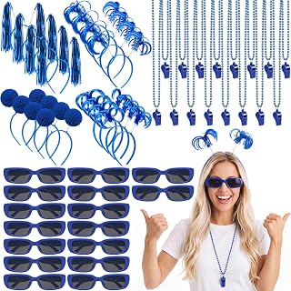 48 Pcs Blue Team Spirit Party Accessories for School Sports Events