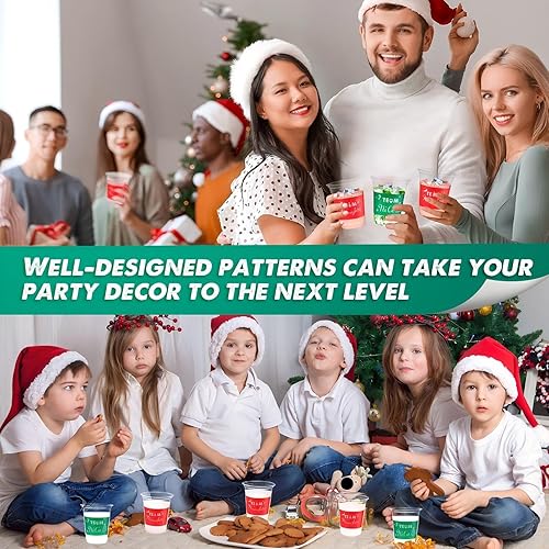 Miniatura 6 de Rtteri 50 vasos de plástico de 12 onzas para fiesta de Navidad, vasos desechables para decoración de Navidad, suministros de fiesta, bebidas,