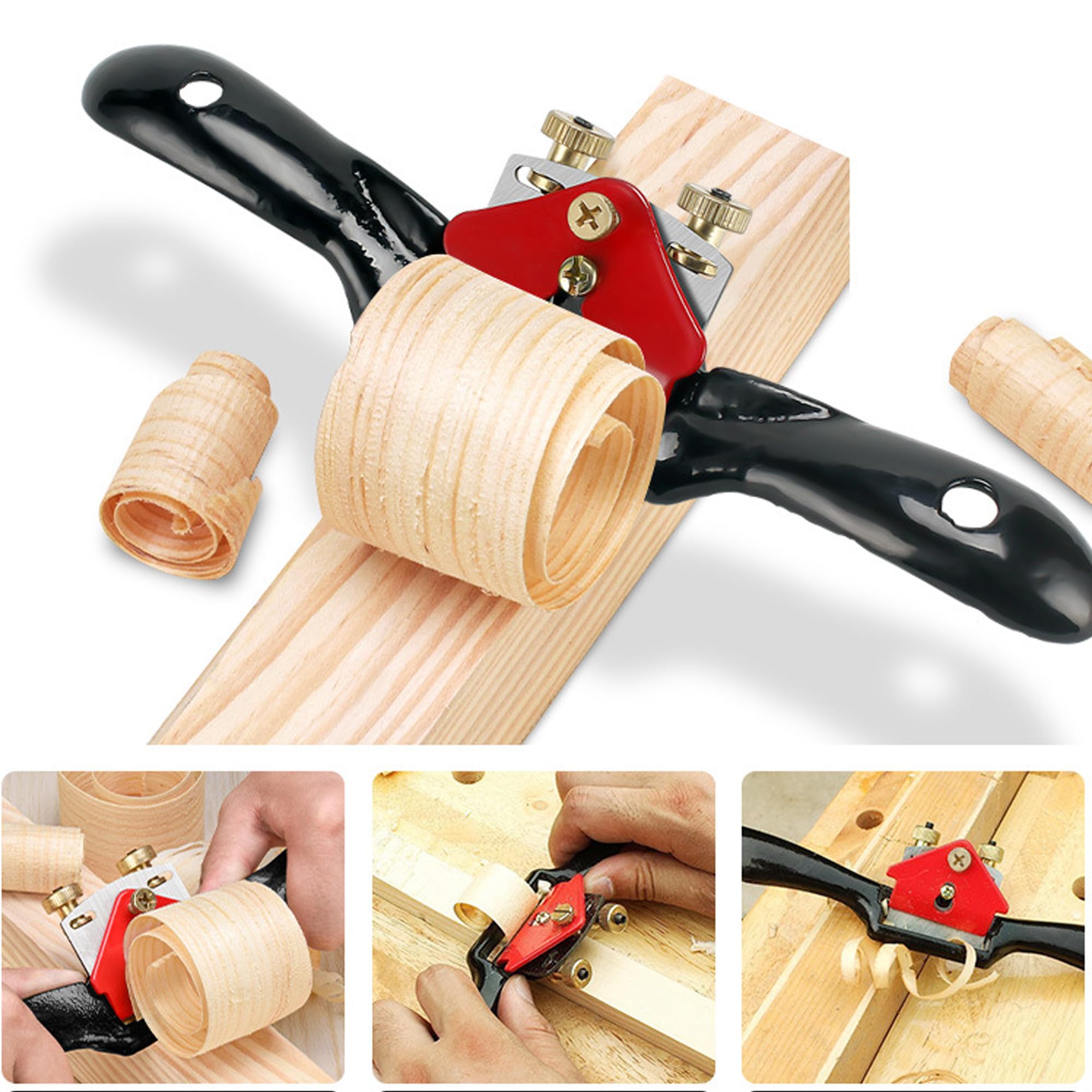 MINGZE Travail du bois Ajustable Coupe Bord Parlait Se raser pour Sculpteur sur bois, Rabot à main en bois de rabot de plan pour le bois dur de charpentier de bois dur (9 pouces)