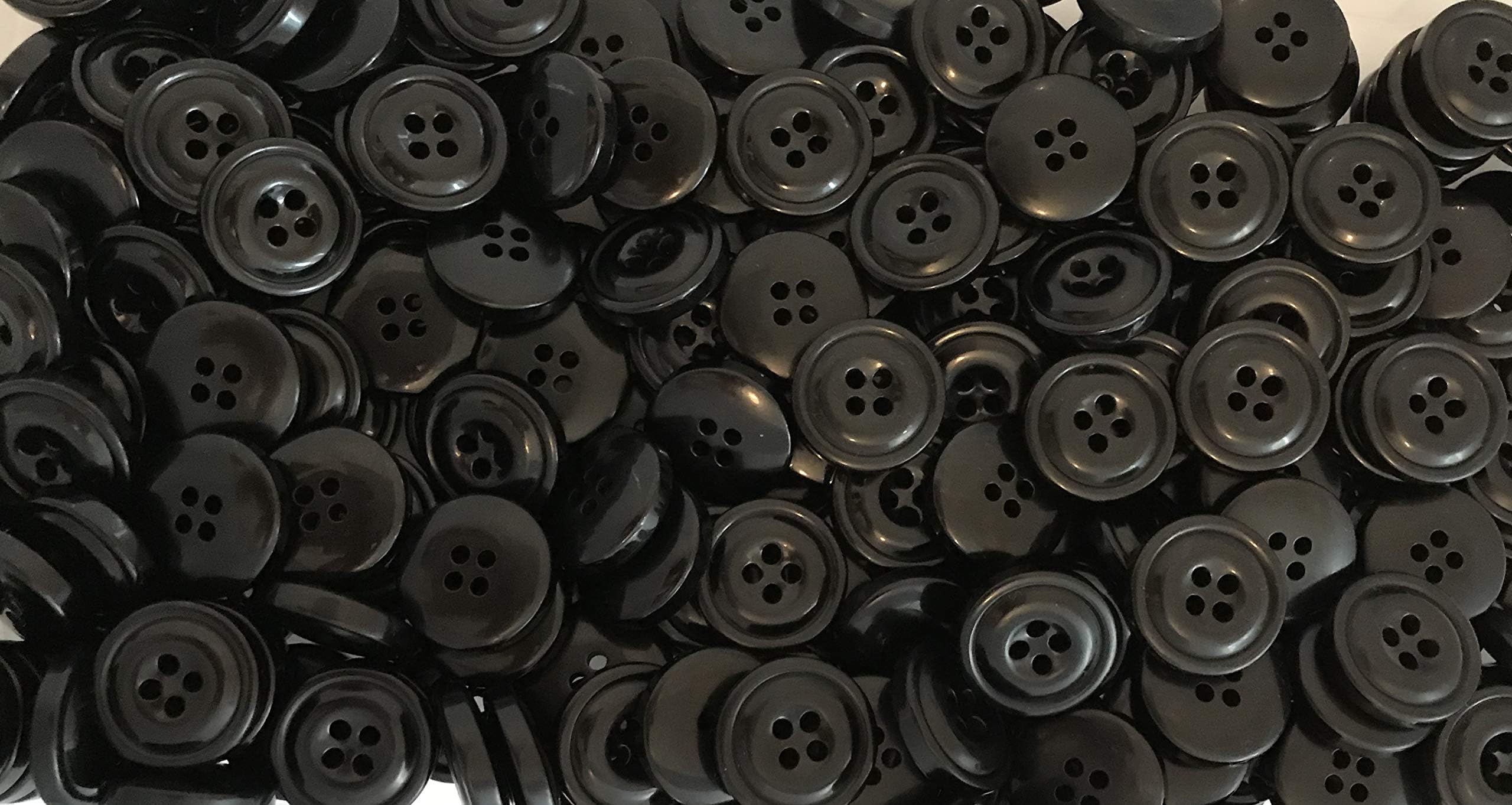10 Large Black Buttons 25mm 1" Sewing Coat Cardigan Craft Jacket 40L - FREE UK POSTAGE