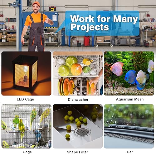 Miniatura 7 de Valchoose Mejorado Paquete de 2 Pantallas de Malla Ondulada 304, 5 Mallas 11 X 14.2 pulgadas, Malla de Metal Tejida que No se Cae Fácilmente, Malla
