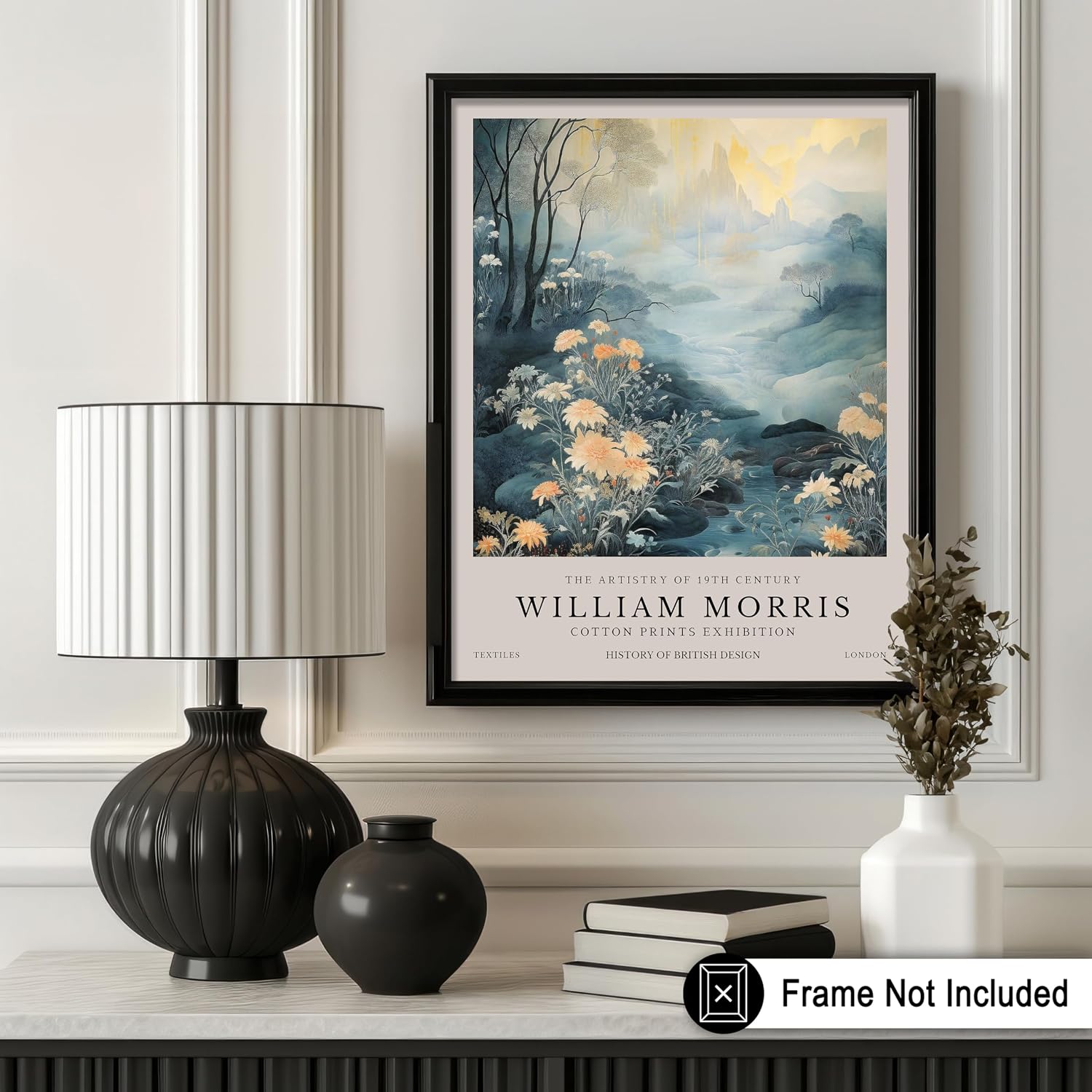 Poster Master William Morris Poster - Mountain Print - Landscape Art - Botanical Art - Exhibition Illustration - Floral Design - Flower Picture - Aesthetic Artwork - Office or Bedroom Wall Decor - 8x10 UNFRAMED Wall Art